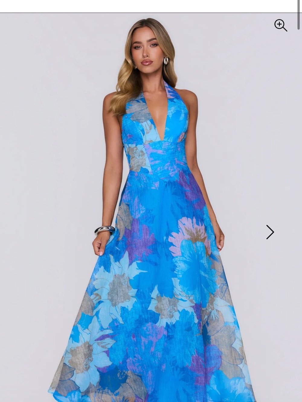 Hello Molly Blue Floral Halter Maxi Dress
